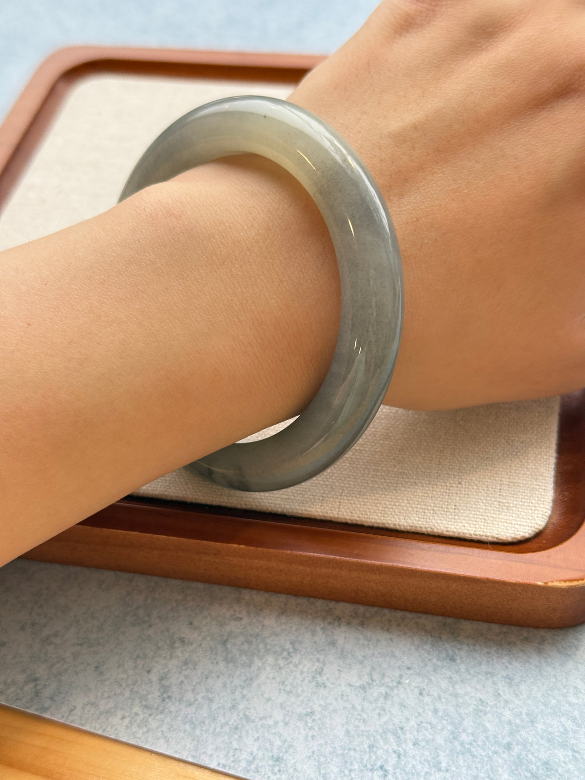 Grey Jadeite Bangle | CongCong Jade