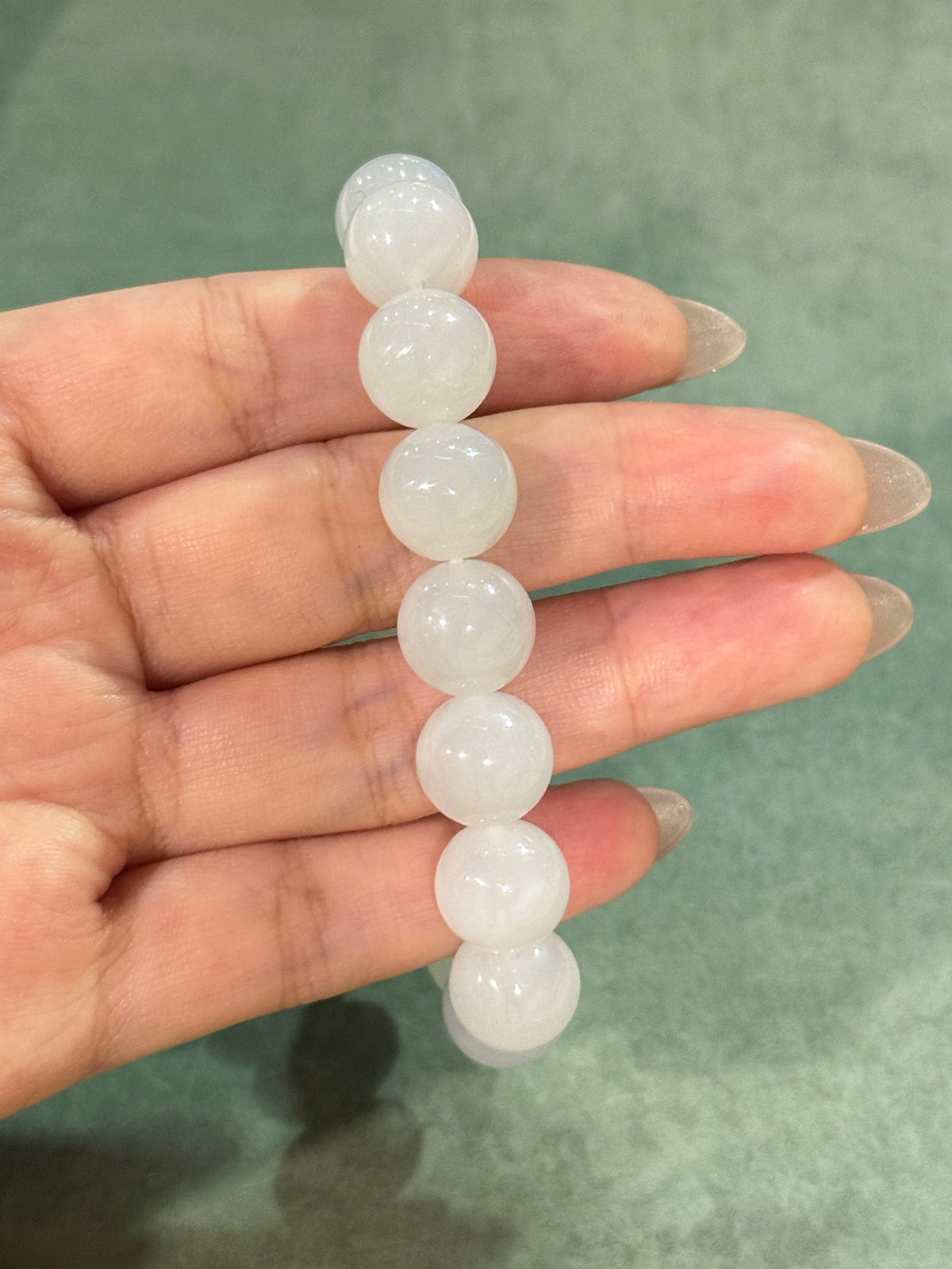 Pale Lavender Jadeite Bead Bracelet | CongCong Jade
